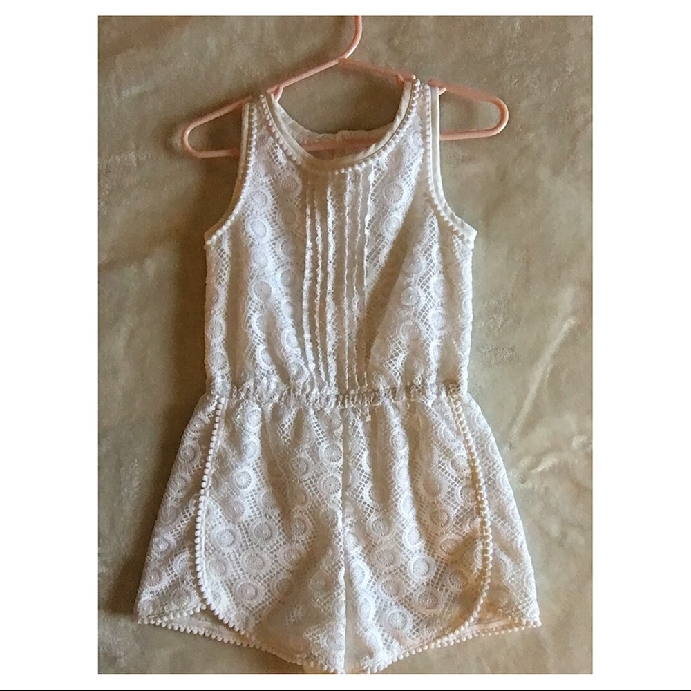 Genuine Kids white lace romper